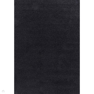 Oxford OXF00 Plain Plush Soft Stain-Resistant Textured Polypropylene Shaggy Black Rug-Desire Rugs-Rug Love - The Most Loved Rug Store